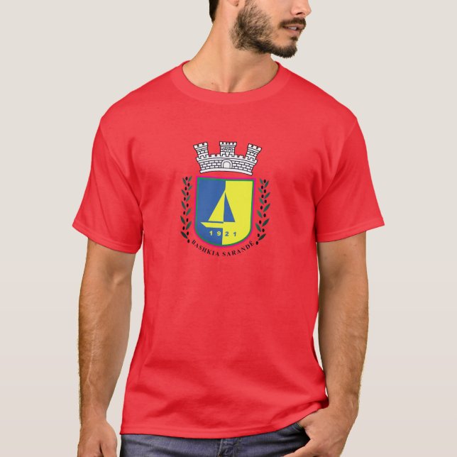 Camiseta Casaco de Armas de Sarandë, Albânia (Frente)
