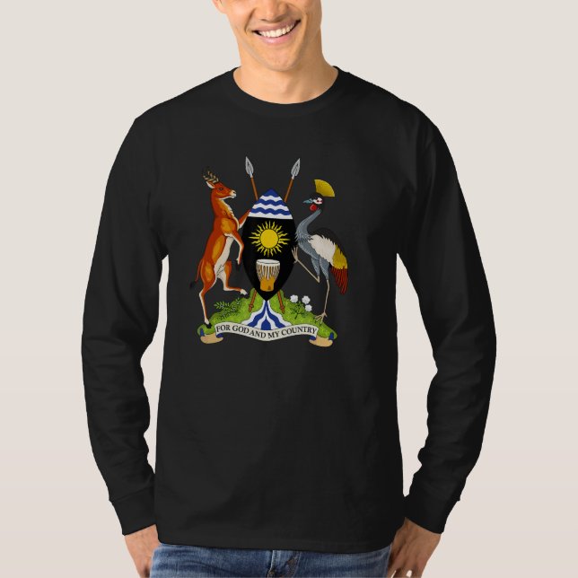 Camiseta Casaco de armas de Uganda Tee Flag souvenir Kampal (Frente)
