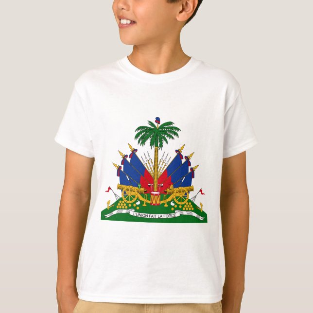 Camiseta Casaco de Armas do Haiti (Haiti) (Frente)