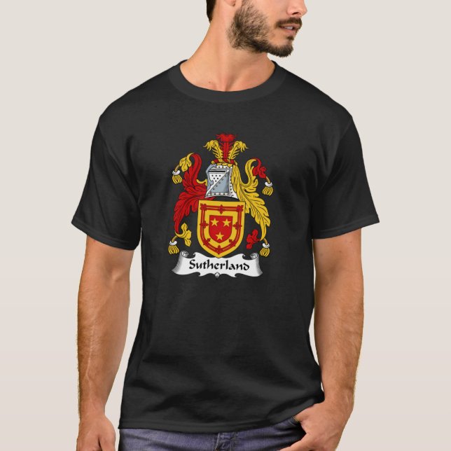 Camiseta Casaco de Armas Sutherland - Crest da Família Suth (Frente)