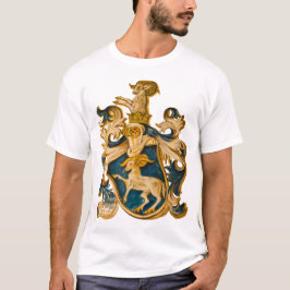 Camiseta Casaco de armas Vintage, alemão, azul e Dourado