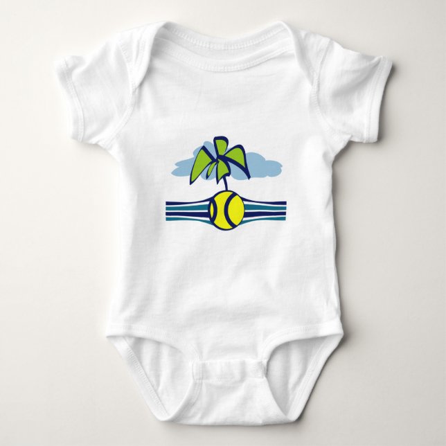 Camiseta Casaco de bebê tropical de verão da ilha tênis (Frente)