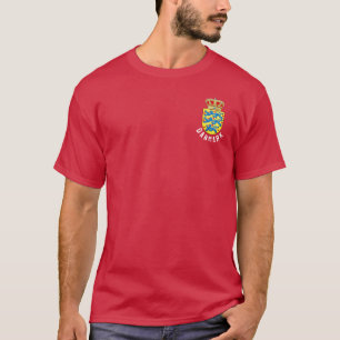 Camiseta Casaco de Braços da Camisa-T da Dinamarca