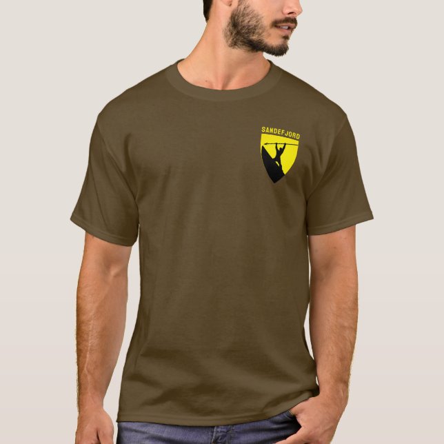 Camiseta Casaco de Braços de Sandefjord, Noruega (Frente)