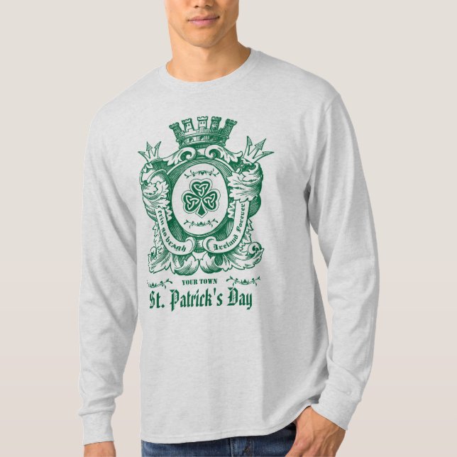 Camiseta Casaco de Shamrock da Rua de descanso de braço.Dia (Frente)