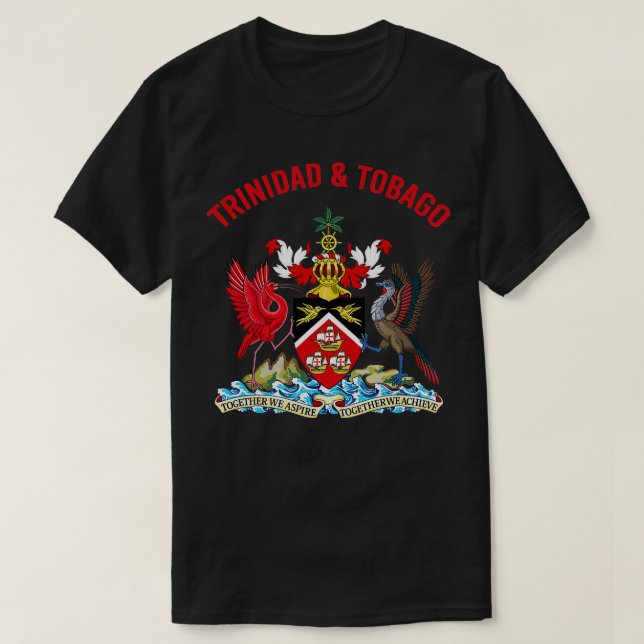 Camiseta Casaco de Trinidad e Tobago Crest de Armas (Frente do Design)