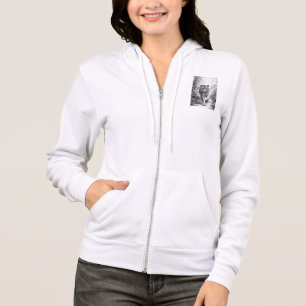 Camiseta Casaco Feminino com Capuz e Zíper
