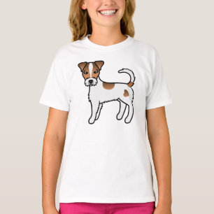 Camiseta Casaco Parson Russell Terrier, Branco E Tan Rough