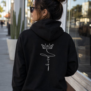 Camiseta Casaco Preto Elegante 'Jesus' Coroa Streetwear Mod