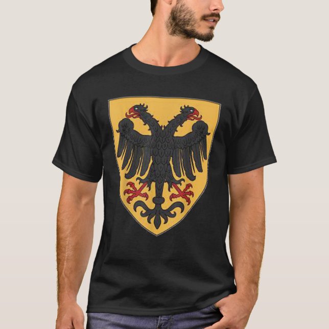 Camiseta Casacos de braços do Santo Império Romano Dupla Ca (Frente)