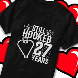 Camiseta Casado 27 anos pescando Engraçado 27 anos