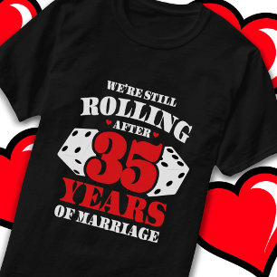 Camiseta Casado 35 Anos Rolling Engraçado 35 Anos