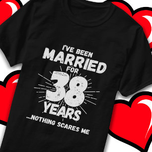Camiseta Casado 38 Anos Engraçado 38º Aniversário de Casame