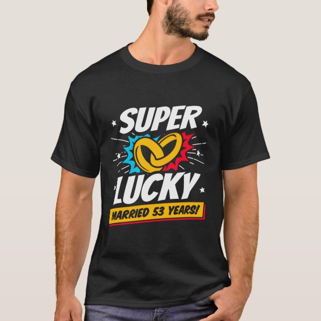 Camiseta Casado 53 Anos 53.º Aniversário De Casamento (Frente)