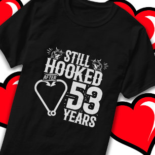 Camiseta Casado 53 Anos Pescendo Engraçado 53 Anos