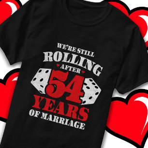 Camiseta Casado 54 Anos Engraçado 54º Aniversário de Casame