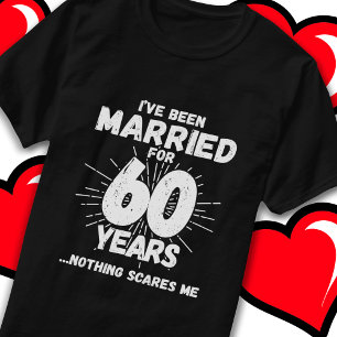 Camiseta Casado 60 Anos Engraçado 60.º Aniversário de Casam