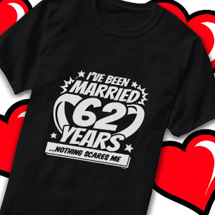 Camiseta Casado 62 Anos Engraçado 62.º Aniversário de Casam