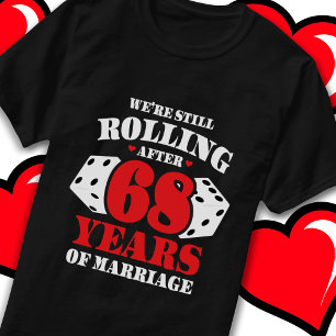 Camiseta Casado 68 Anos Rolling Engraçado 68 Anos