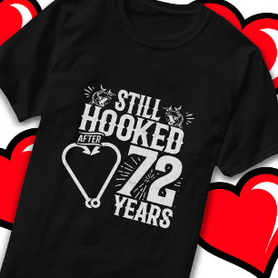 Camiseta Casado 72 Anos Pescendo Funny 72º Aniversário