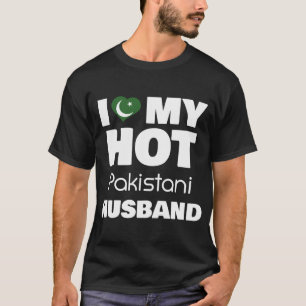 Camiseta Casado Com O Quente Paquistão Eu Amo Meu Quente Pa