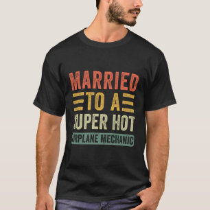 Camiseta Casado Com Um Hus Mecânico De Avião Super Quente