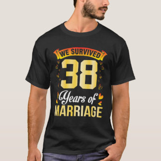 Camiseta Casado De Esposa Marido Sobrevivemos A 38 Anos De 