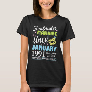 Camiseta Casado Desde Janeiro De 1991 Nunca Terminando 32 A
