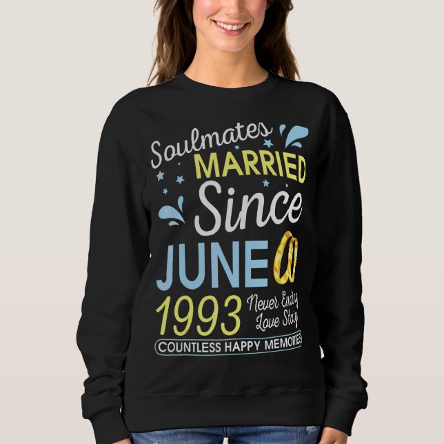Camiseta Casado Desde Junho De 1993 Nunca Terminando Com 29 (Frente)