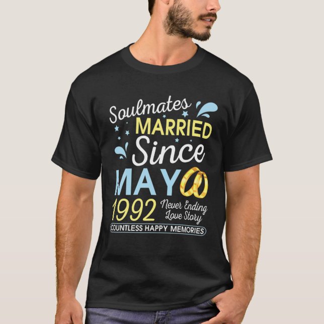 Camiseta Casado Desde Maio De 1992 Nunca Terminando Com 30  (Frente)