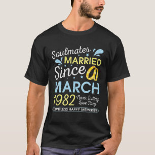 Camiseta Casado Desde Março De 1982 Nunca Terminando 40 An
