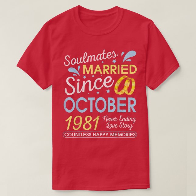 Camiseta Casado Desde Outubro De 1981 Nunca Terminando 41 A (Frente do Design)