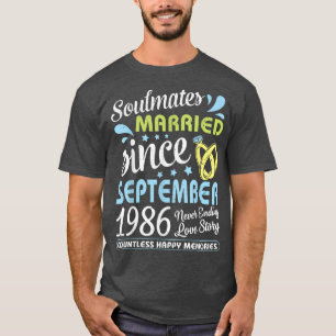 Camiseta Casado desde setembro de 1986 Amor de 36 anos sem 