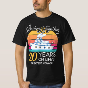 Camiseta Casado em 20 Anos Casado no Aniversário do Cruise-