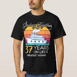 Camiseta Casado em 37 Anos Casado no Aniversário do Cruise-