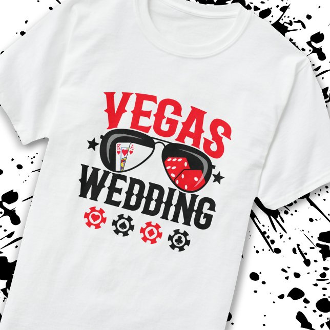 Camiseta Casado em Las Vegas - Festa de casamento de Vegas (Criador carregado)