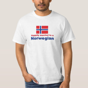 Camiseta Casado feliz a um norueguês