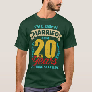 Camiseta Casado por 20 anos de 20 de aniversário de casamen