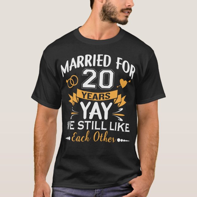 Camiseta Casado Por 20 Anos De Casamento De 20 (Frente)