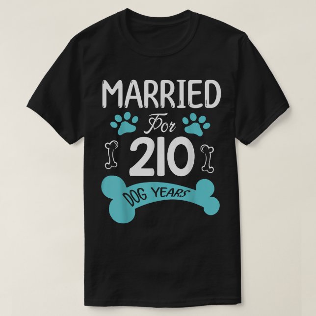 Camiseta Casado Por 210 Anos De Cão, 30, Aniversário De Cas (Frente do Design)