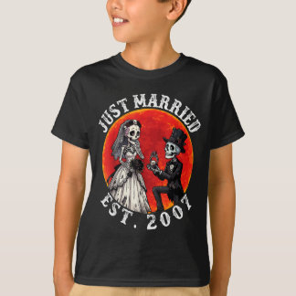 Camiseta Casados Est 2007 Esqueleto Noiva Noivo 19º