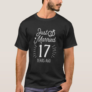Camiseta Casados há 17 Anos Casal Engraçado Aniversário de