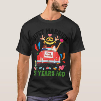 Camiseta Casados há 24 anos casal engraçado de aniversário 