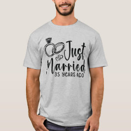 Camiseta Casados há 35 Anos Aniversário de 35 Anos de Casam