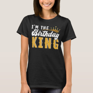 Camiseta Casais Aniversário Eu sou o Rei Aniversário