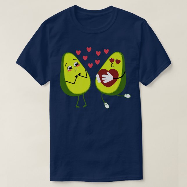 Camiseta Casais bonitos Avocado o Dia de os namorados e sua (Frente do Design)