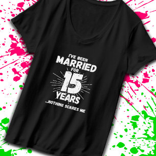Camiseta Casais Casados 15 Anos - 15 Engraçado Aniversári