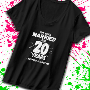 Camiseta Casais Casados 20 Anos - 20 Engraçado Aniversári