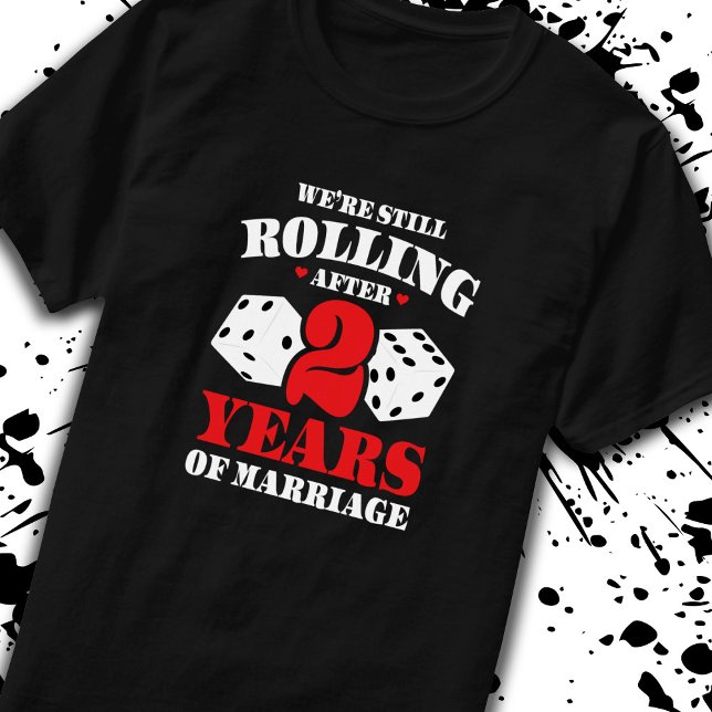 Camiseta Casais Casados 2 Anos Engraçado segundo Aniversári (Criador carregado)