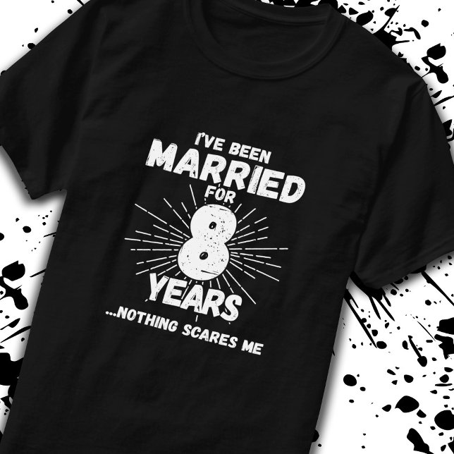 Camiseta Casais Casados 8 Anos Engraçado 8º Aniversário (Criador carregado)